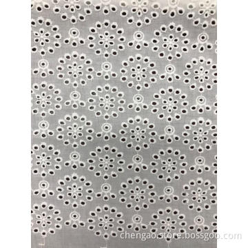 Small Holes White Cotton Embroider Fabric